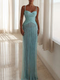 Light Blue Crepe Mermaid Column Gown Flowering Girl