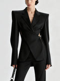 Moriah Black Hollow-Out Blazer