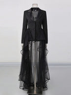 Nabila Black Ruffle Blazer