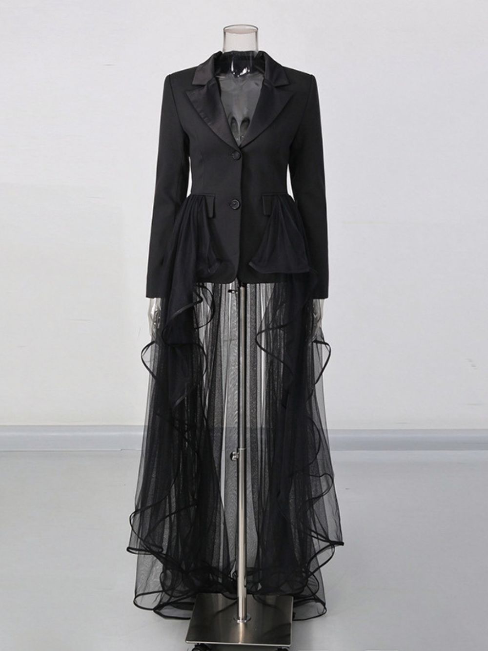 Nabila Black Ruffle Blazer