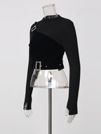 Mishka Black Belt Top