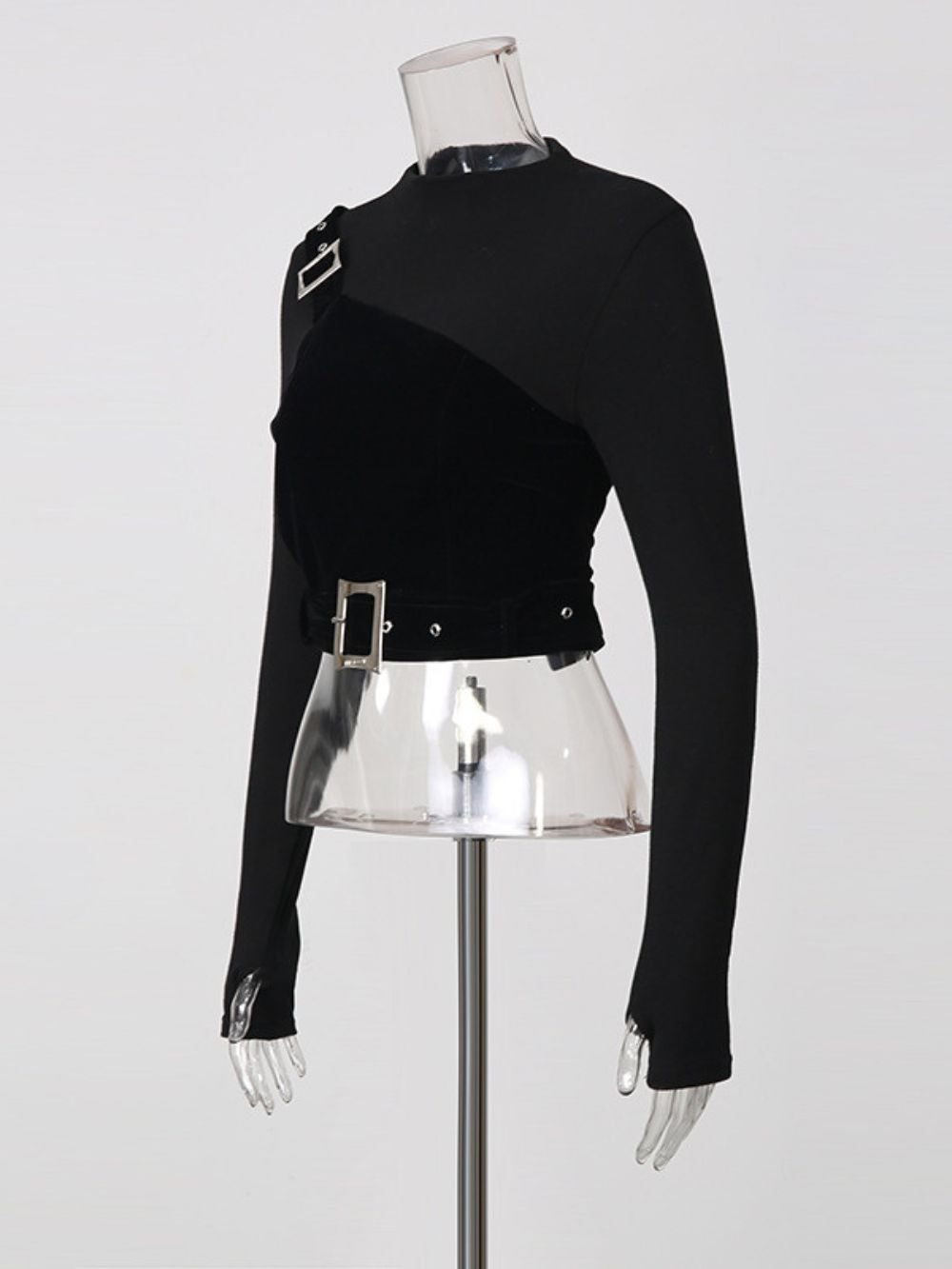 Mishka Black Belt Top