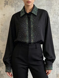 Missy Black Diamante Long Sleeve Shirt