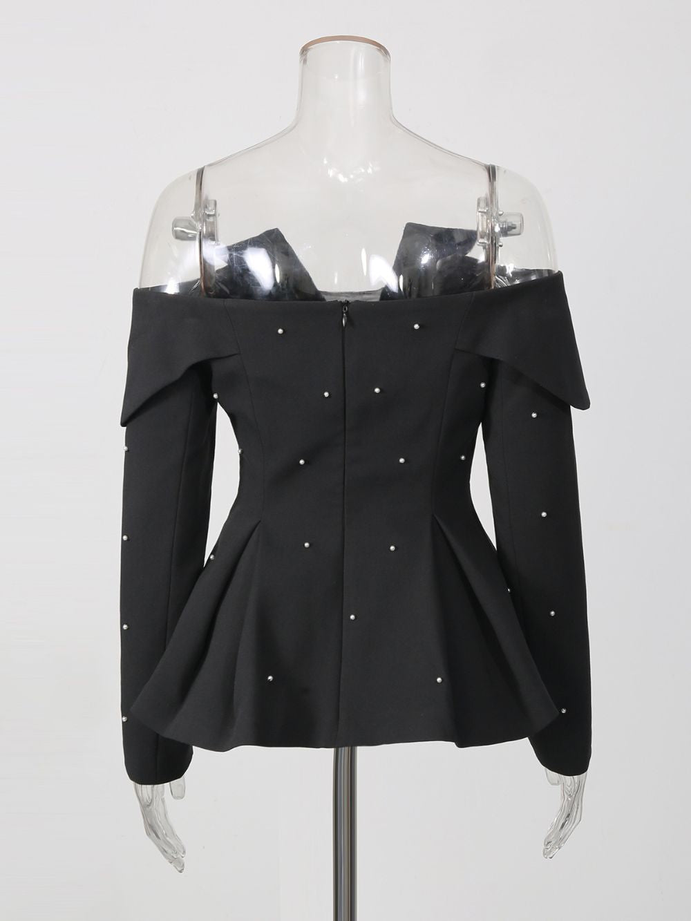 Naarah Off-Shoulder Beaded Blazer