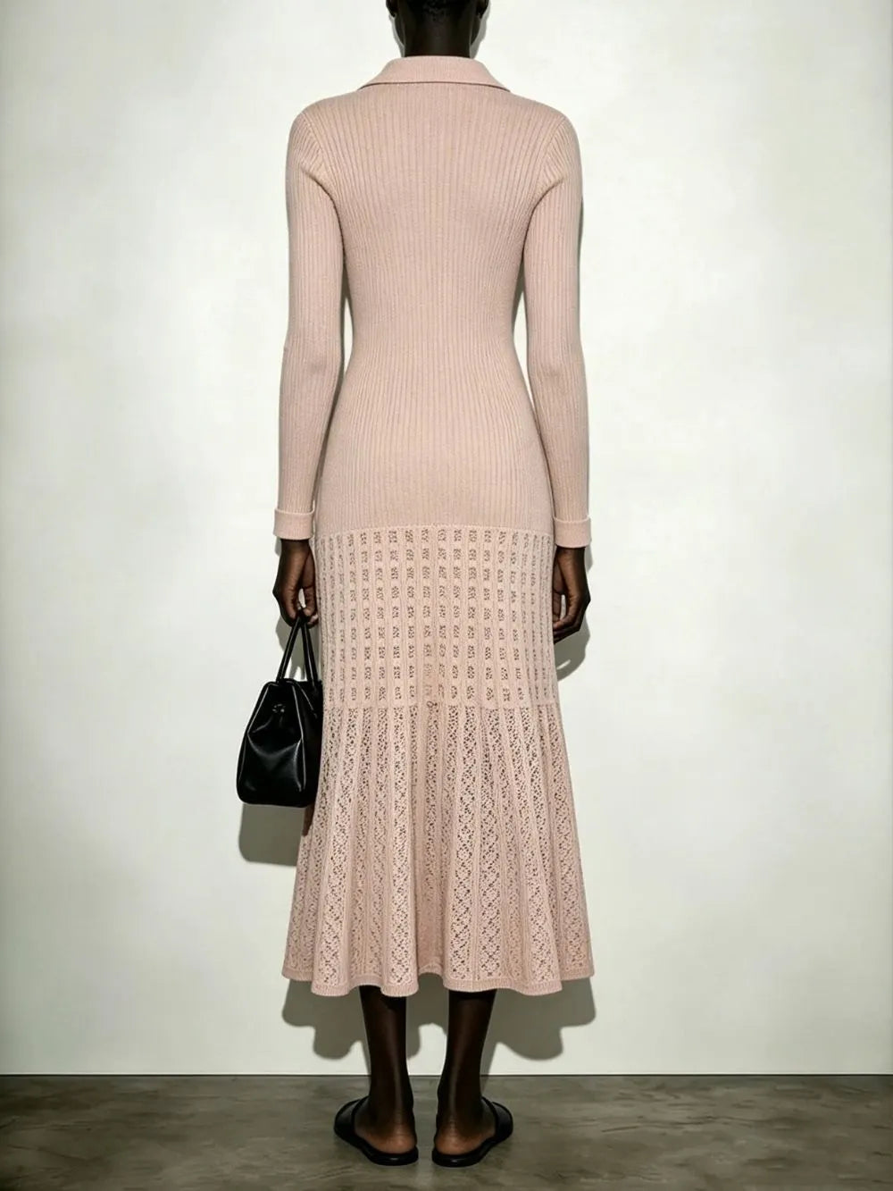 Marily Long Sleeve Knit Midi Dress Flowering Girl