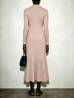 Marily Long Sleeve Knit Midi Dress Flowering Girl