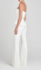 Jerusha White Flower Top & Pants Set Flowering Girl