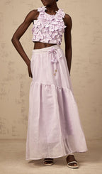 Farren Purple Flower Two-Piece Set Flowering Girl