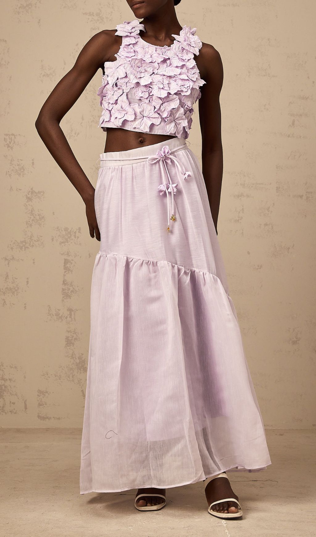 Farren Purple Flower Two-Piece Set Flowering Girl