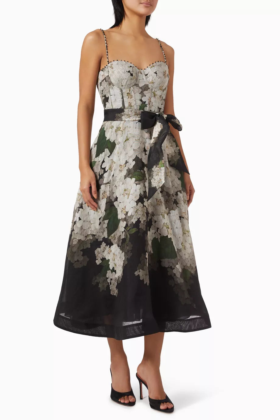 Picnic Dress In Linen Blend Flowering Girl