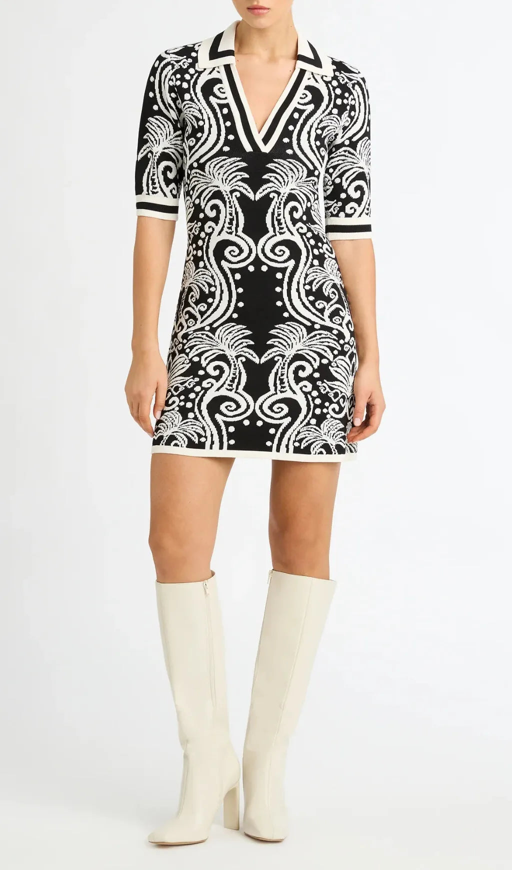 Benita V Neck Bandage Mini Dress Flowering Girl