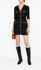 POCKET-EMBELLISHED COTTON-BLEND MINI DRESS Flowering Girl
