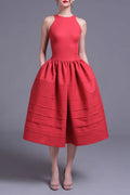 Berry Bell-Shaped Mini Dress In Red Flowering Girl