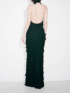 Melba Black Halter Maxi Dress Flowering Girl