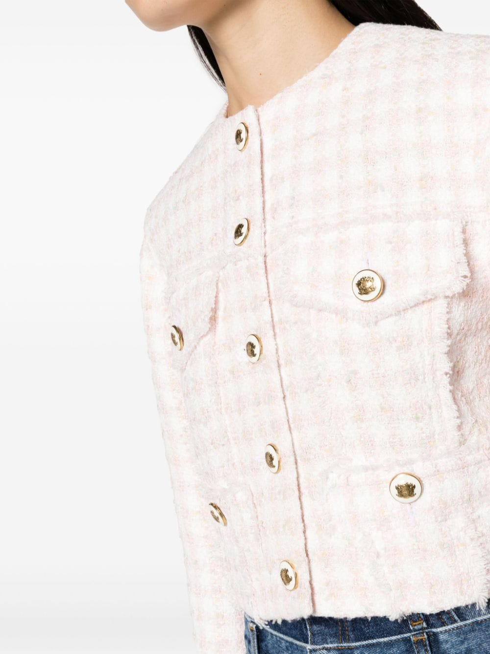 CROPPED TWEED BUTTON FRONT JACKET Flowering Girl