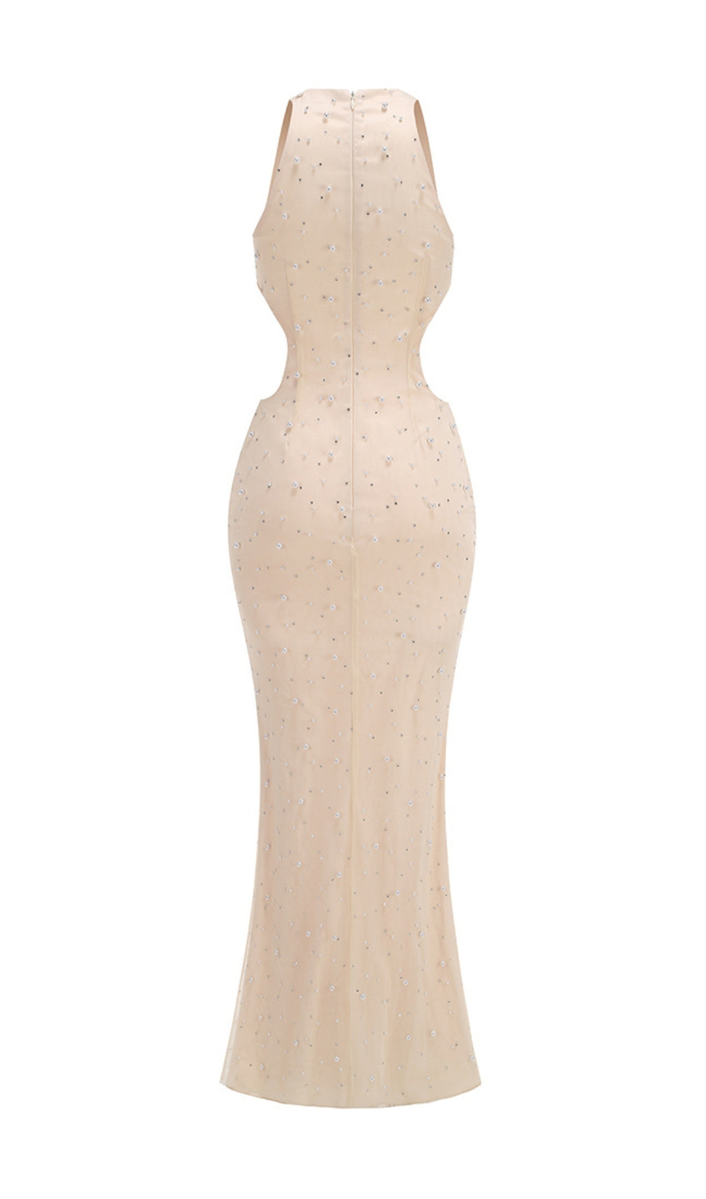 Dulcet Halter Cutout Pearl Maxi Dress Flowering Girl