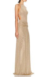 Ketaki Halter Ruched Maxi Dress Flowering Girl