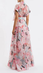 Eudoxia Pink Printed Maxi Dress Flowering Girl