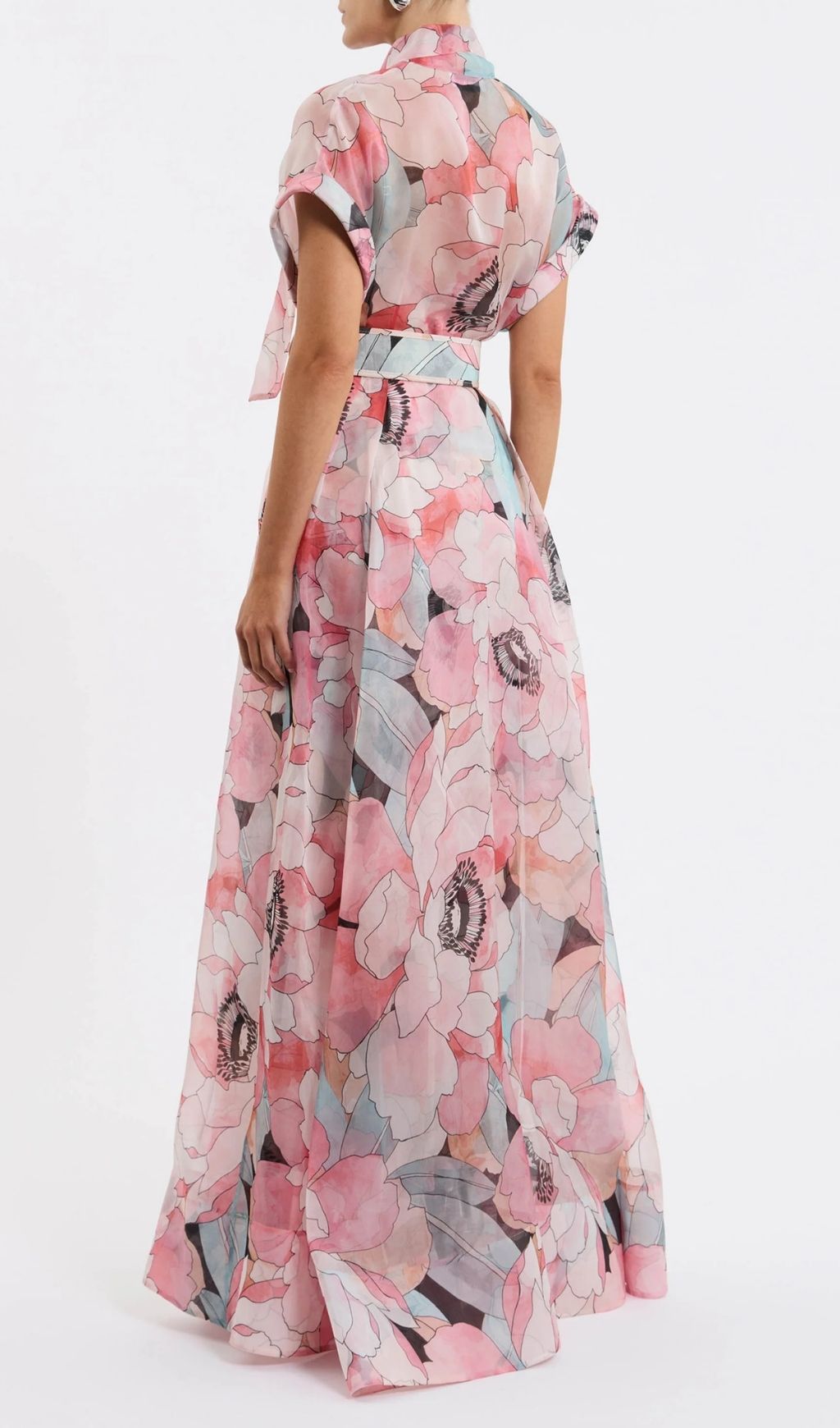 Eudoxia Pink Printed Maxi Dress Flowering Girl