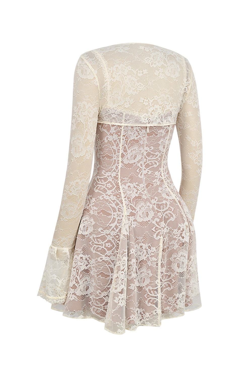 vintage cream lace mini dress Flowering Girl
