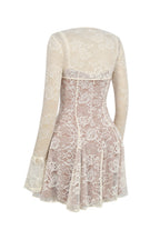 vintage cream lace mini dress Flowering Girl