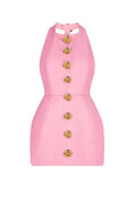 rita Halter Backless Mini Dress in pink Flowering Girl