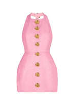 rita Halter Backless Mini Dress in pink Flowering Girl