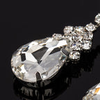 Crystal Drop Rhinestone Earrings Flowering Girl