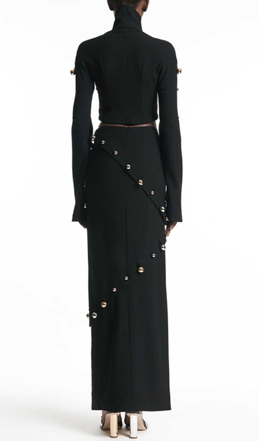 Ilario Black Long Sleeve Two-Piece Set Flowering Girl