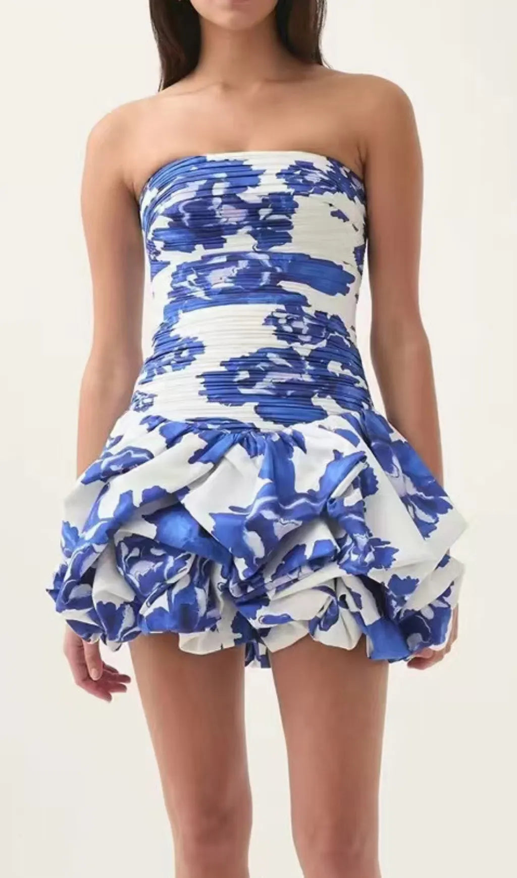 Ellen Strapless Printed Mini Dress Flowering Girl
