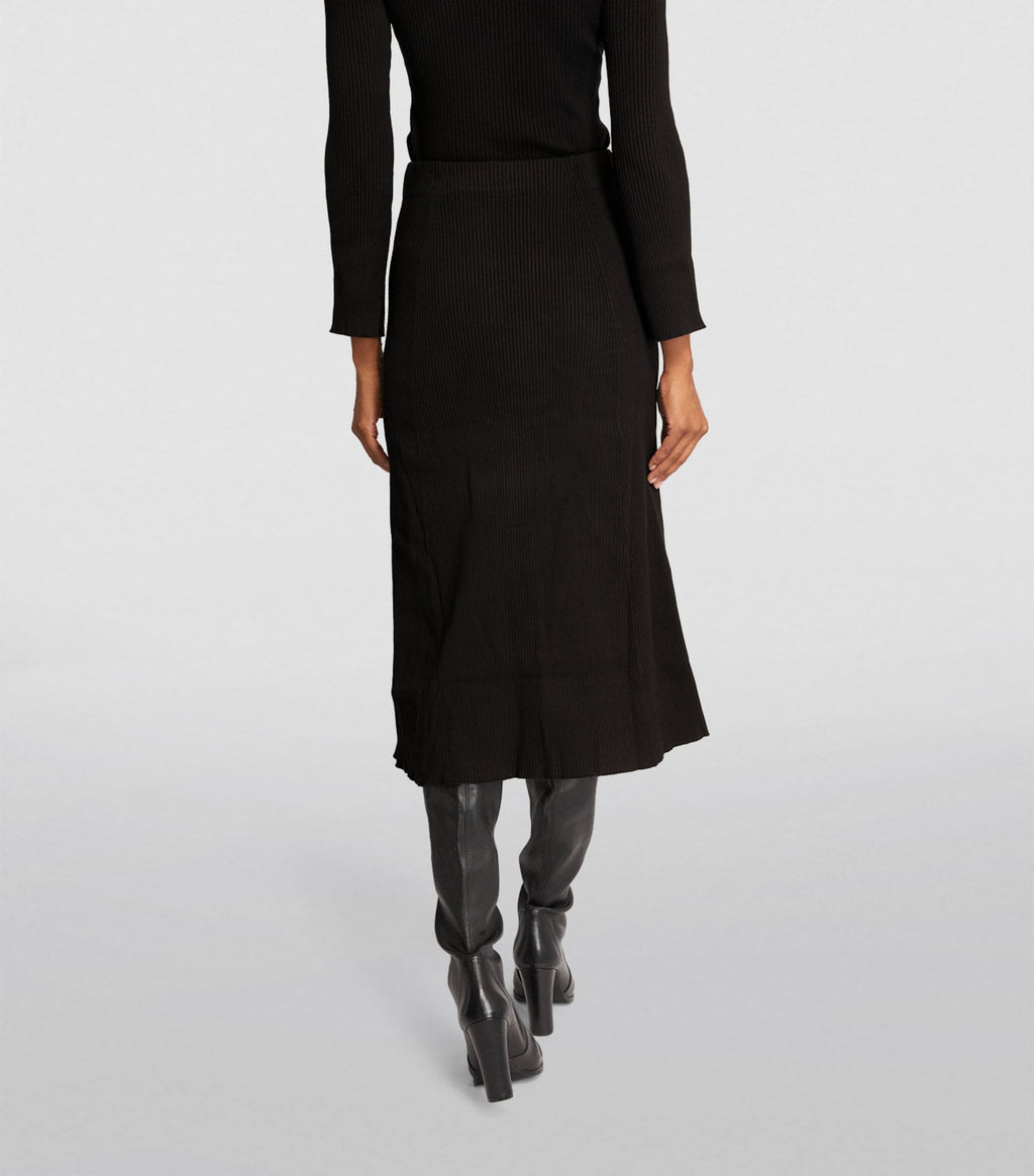 KNIT BUTTON SLIT MAXI SKIRT Flowering Girl