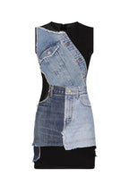 Rory Patchwork Denim Mini Dress Flowering Girl