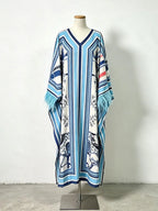 Marlie Printed Long Sleeve Feather Maxi Dress Flowering Girl