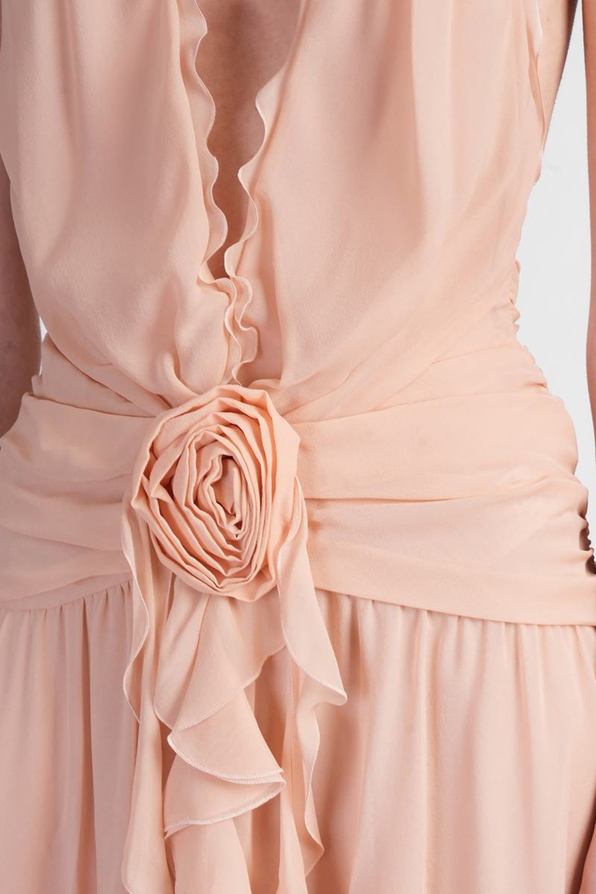 Aonaver Floral Ruffle Halter Maxi Dress - Pink Flowering Girl