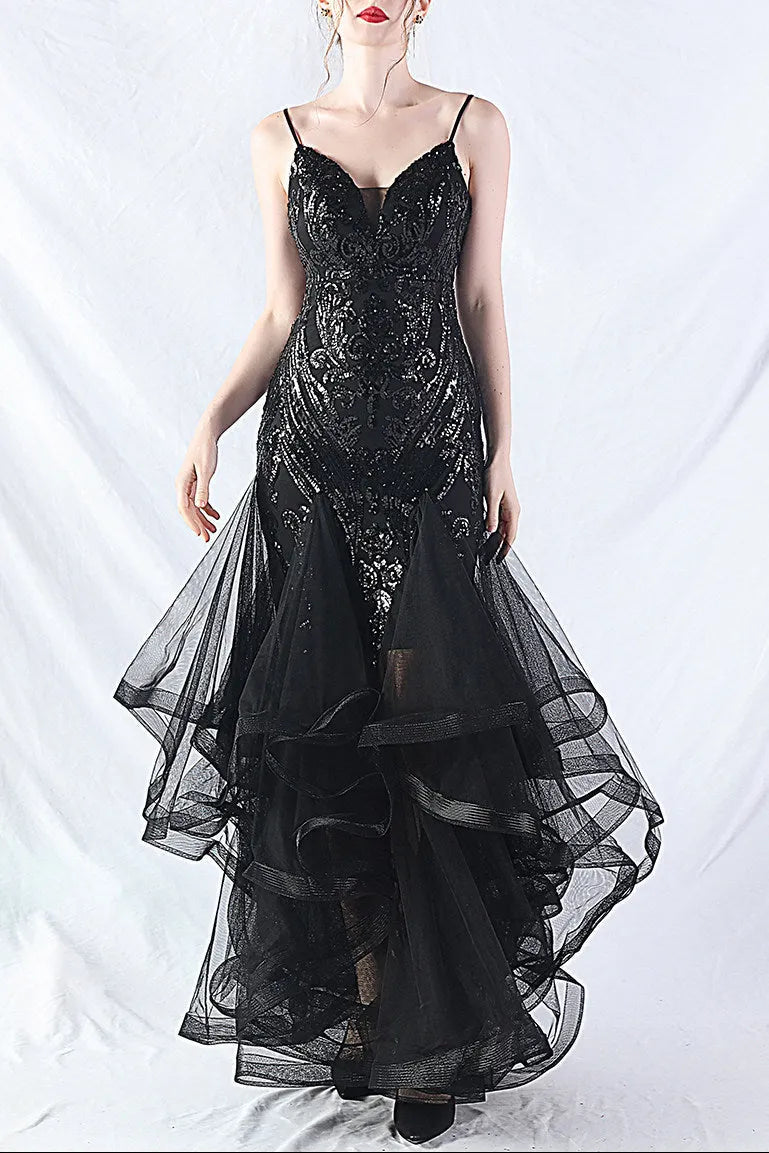 Sequin Slip Tulle Maxi Dress Flowering Girl