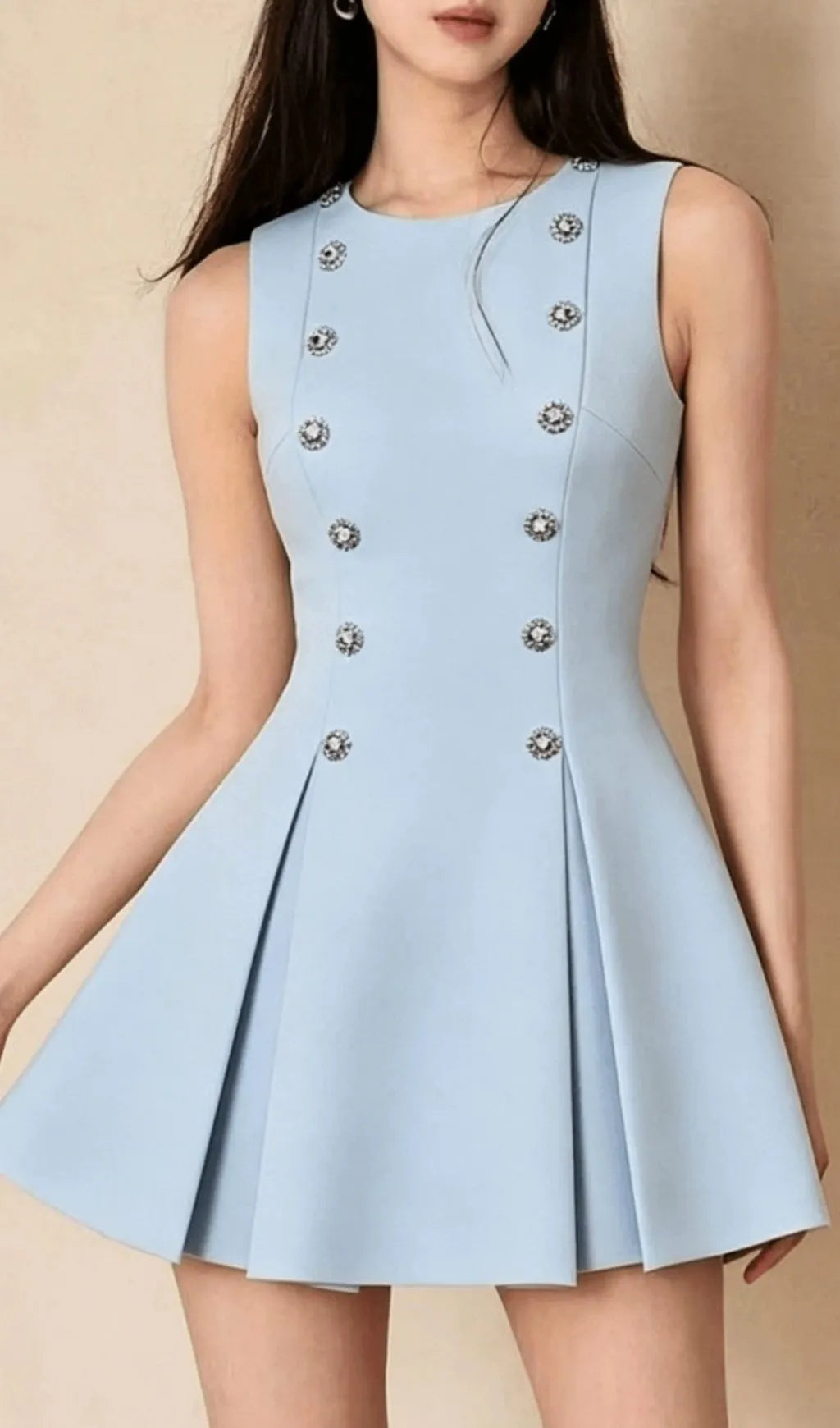 Kim Blue Sleeveless Mini Dress Flowering Girl