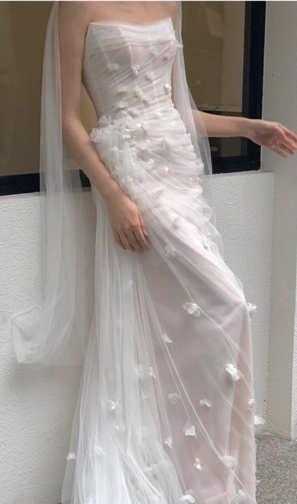 Felton White Strapless Corset Wedding Dress Flowering Girl