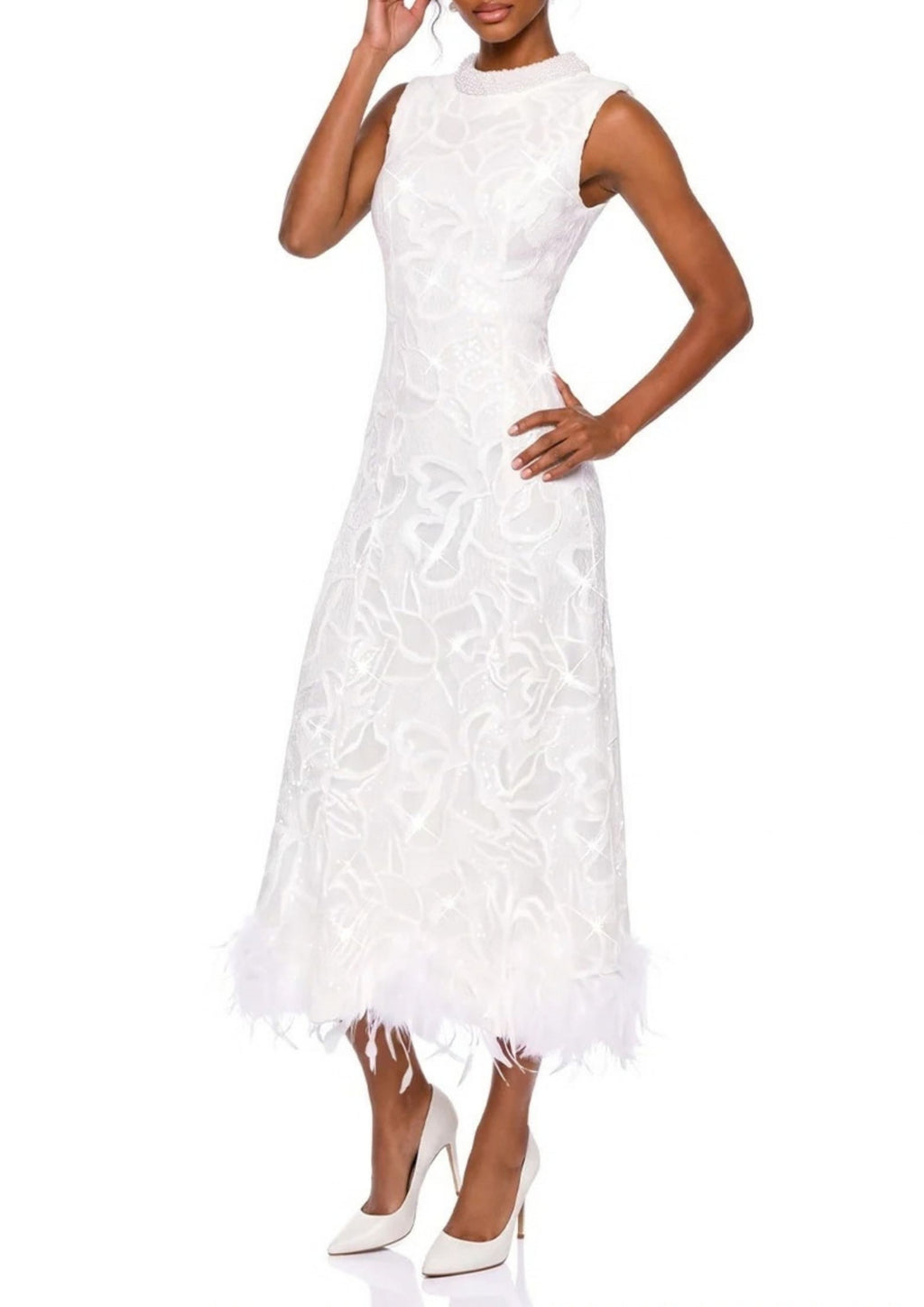 Kestrelis Sleeveless Sequin Midi Dress Flowering Girl
