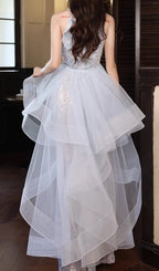 Cosette Halter Sequin Mesh Maxi Dress Flowering Girl