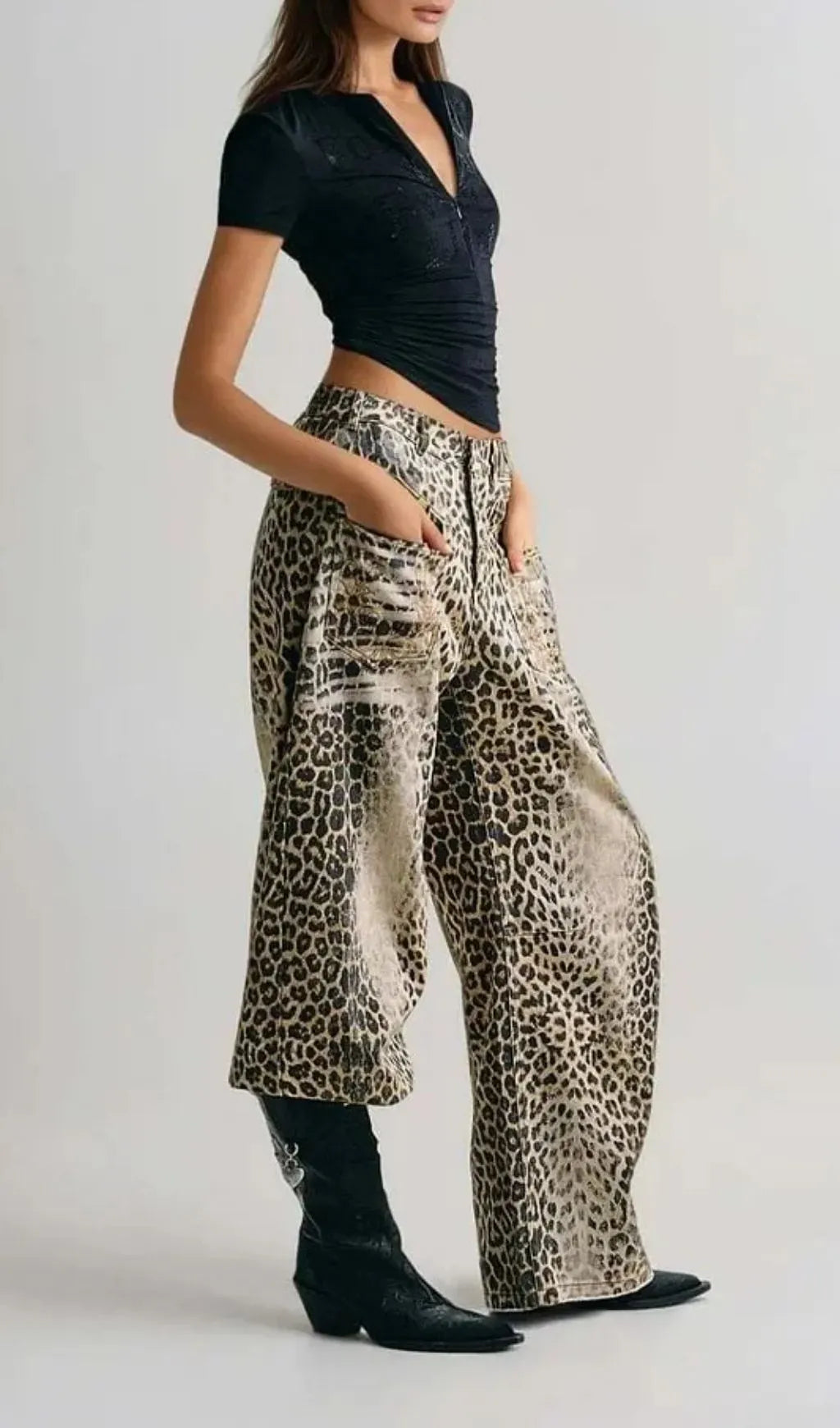 Prima Bleached Leopard Jeans Flowering Girl