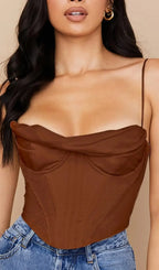 Brown Corset Top Flowering Girl