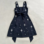 Adora Sleeveless Diamond Bow Bandage Mini Dress In Black Flowering Girl