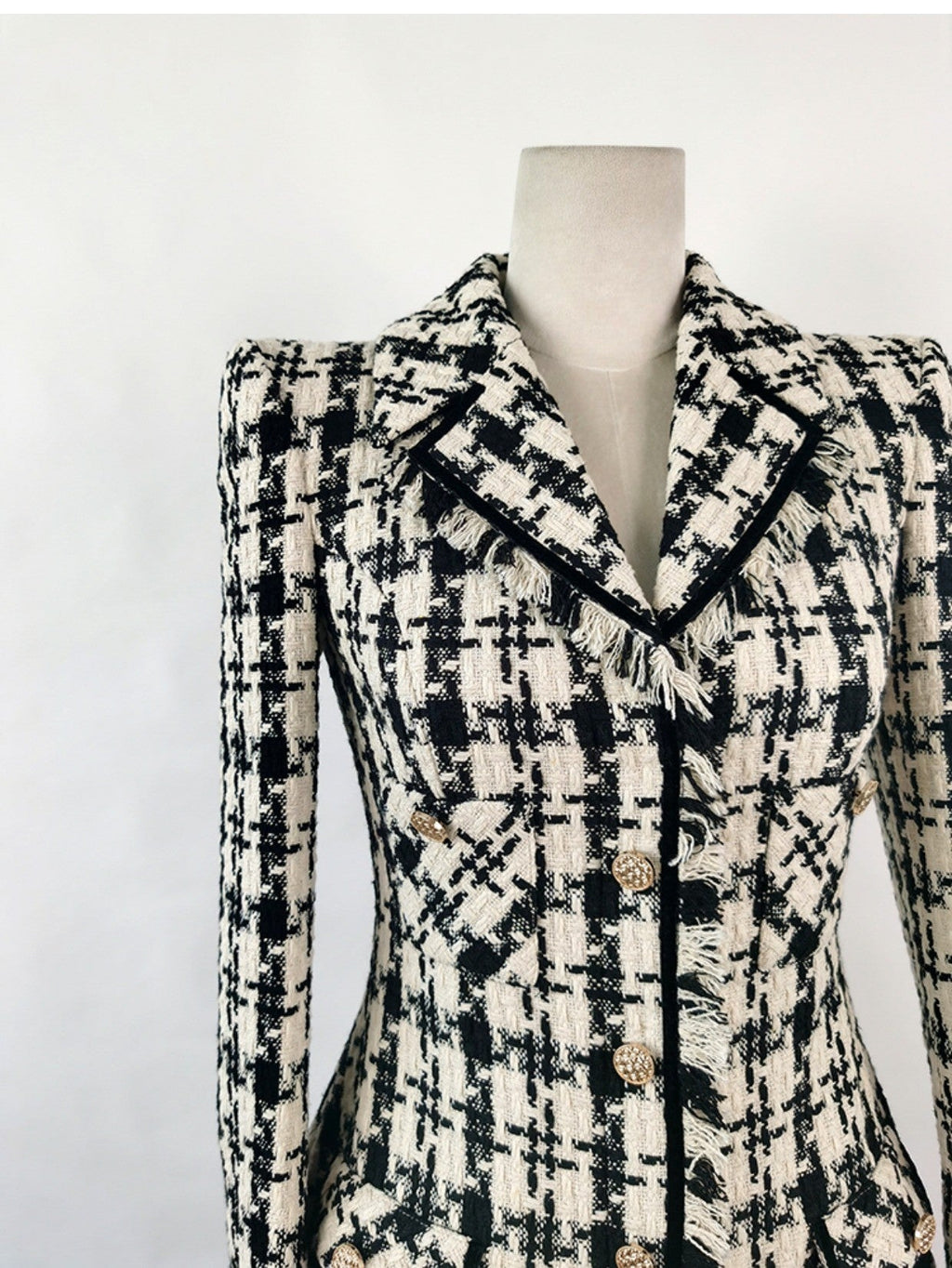 Ophelia Houndstooth Tweed Mini Dress Flowering Girl