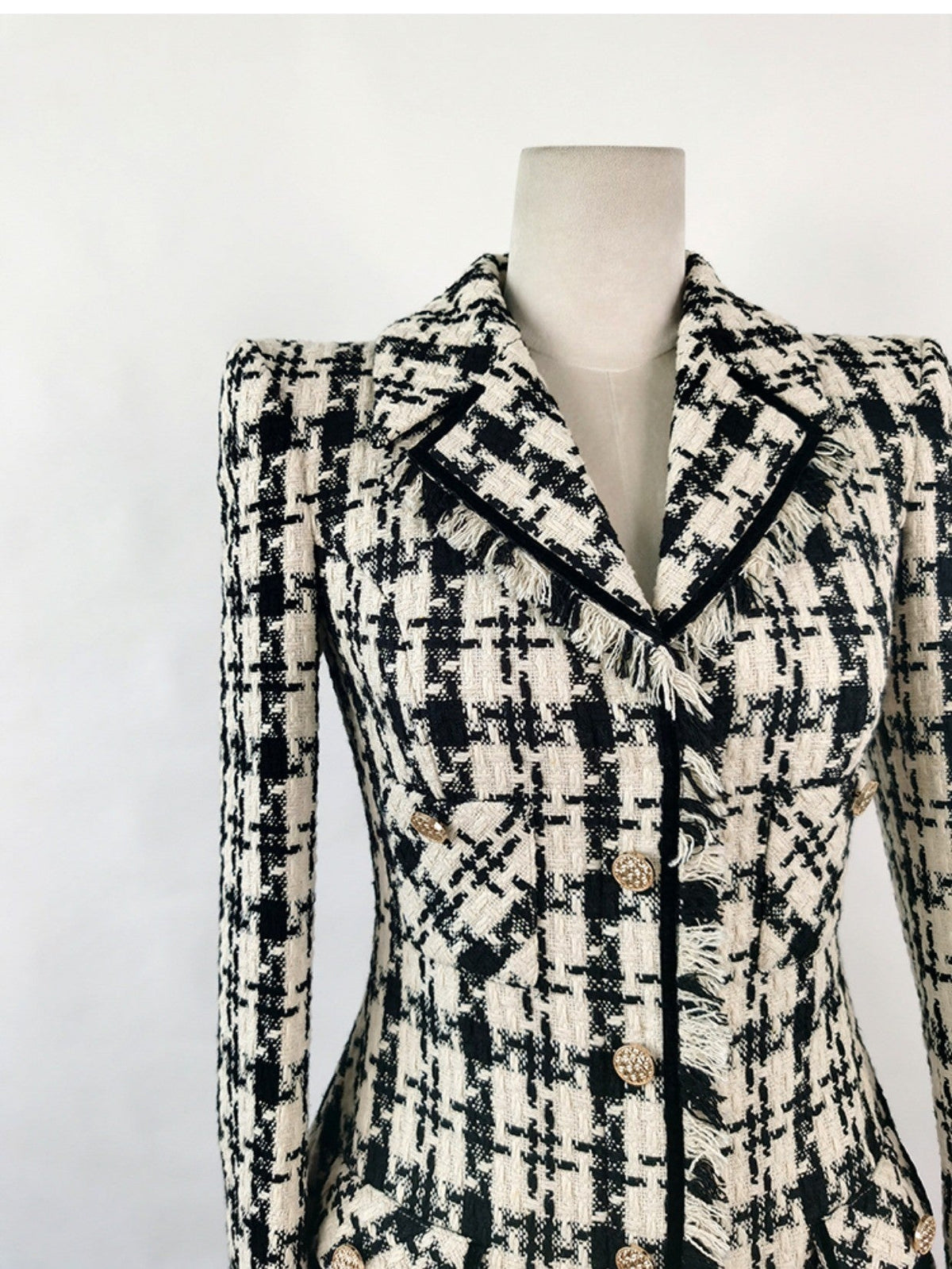 Ophelia Houndstooth Tweed Mini Dress Flowering Girl