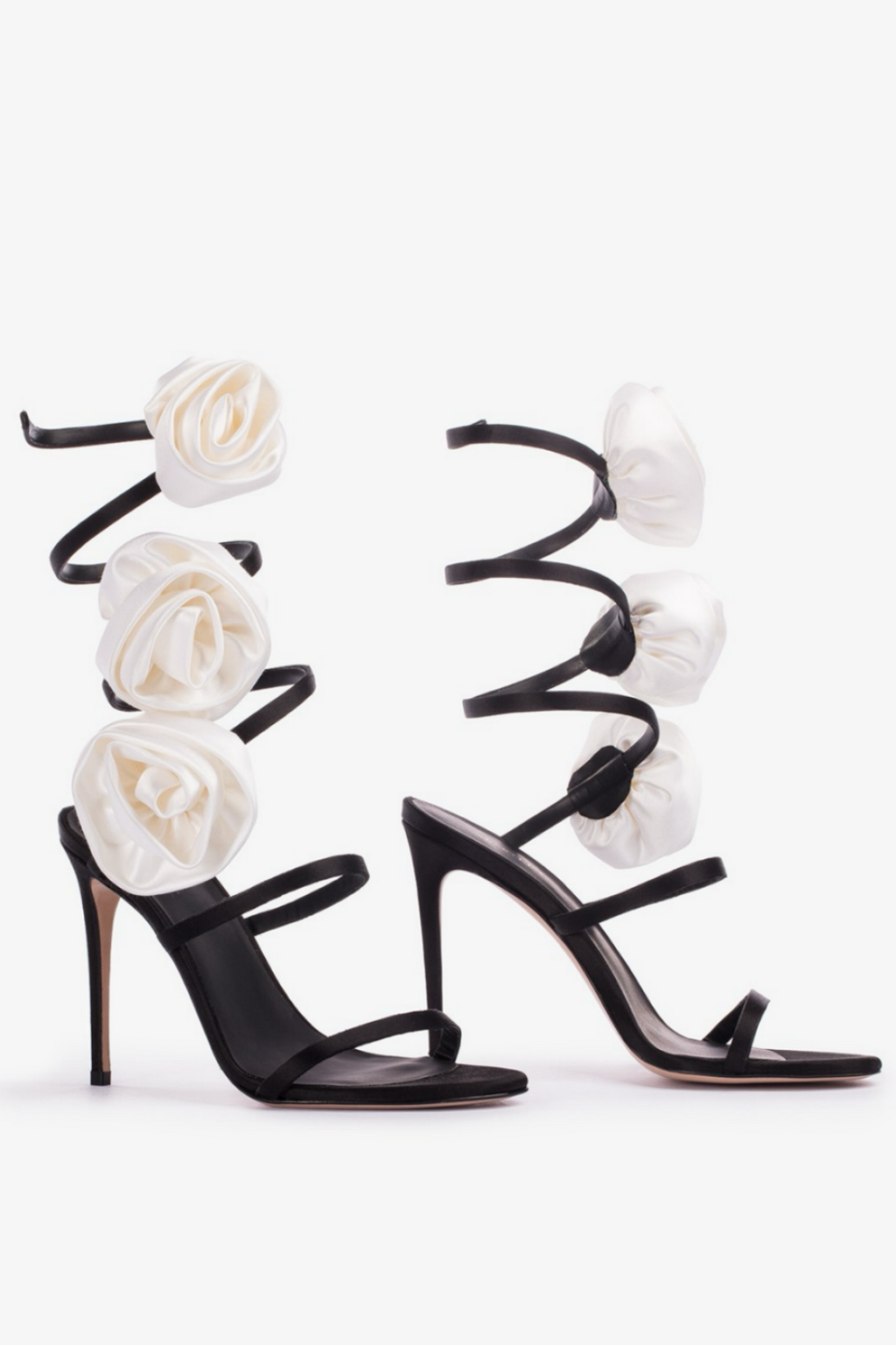 Alana Rose Twists Satin Sandals - Black Flowering Girl