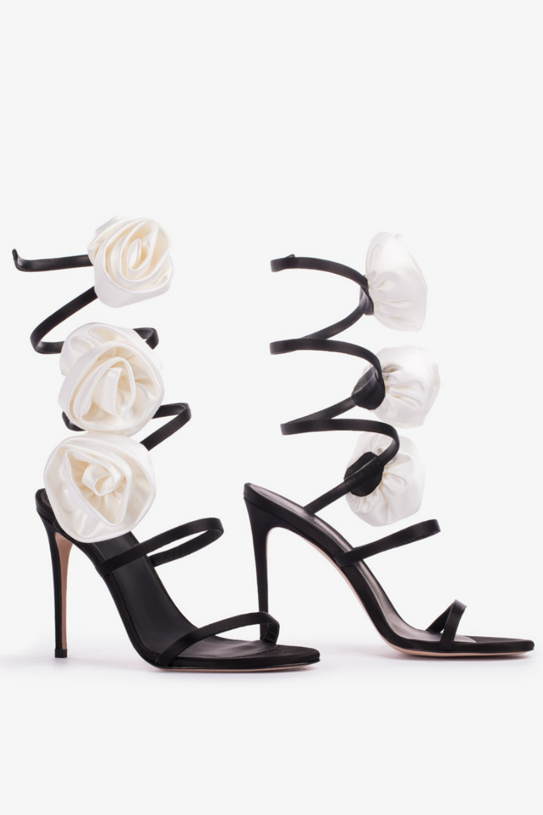 Alana Rose Twists Satin Sandals - Black Flowering Girl