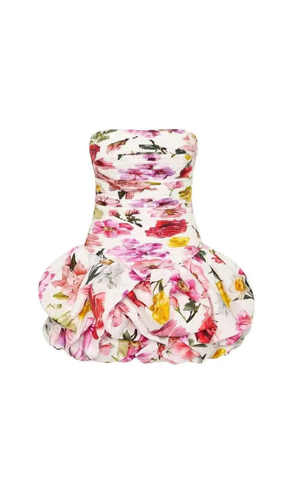 Ellen Strapless Printed Mini Dress Flowering Girl