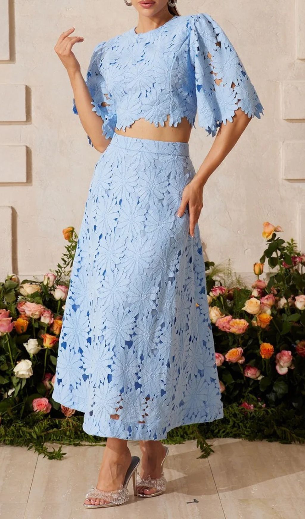Zaelyth Floral Embroidered Skirt Set Flowering Girl
