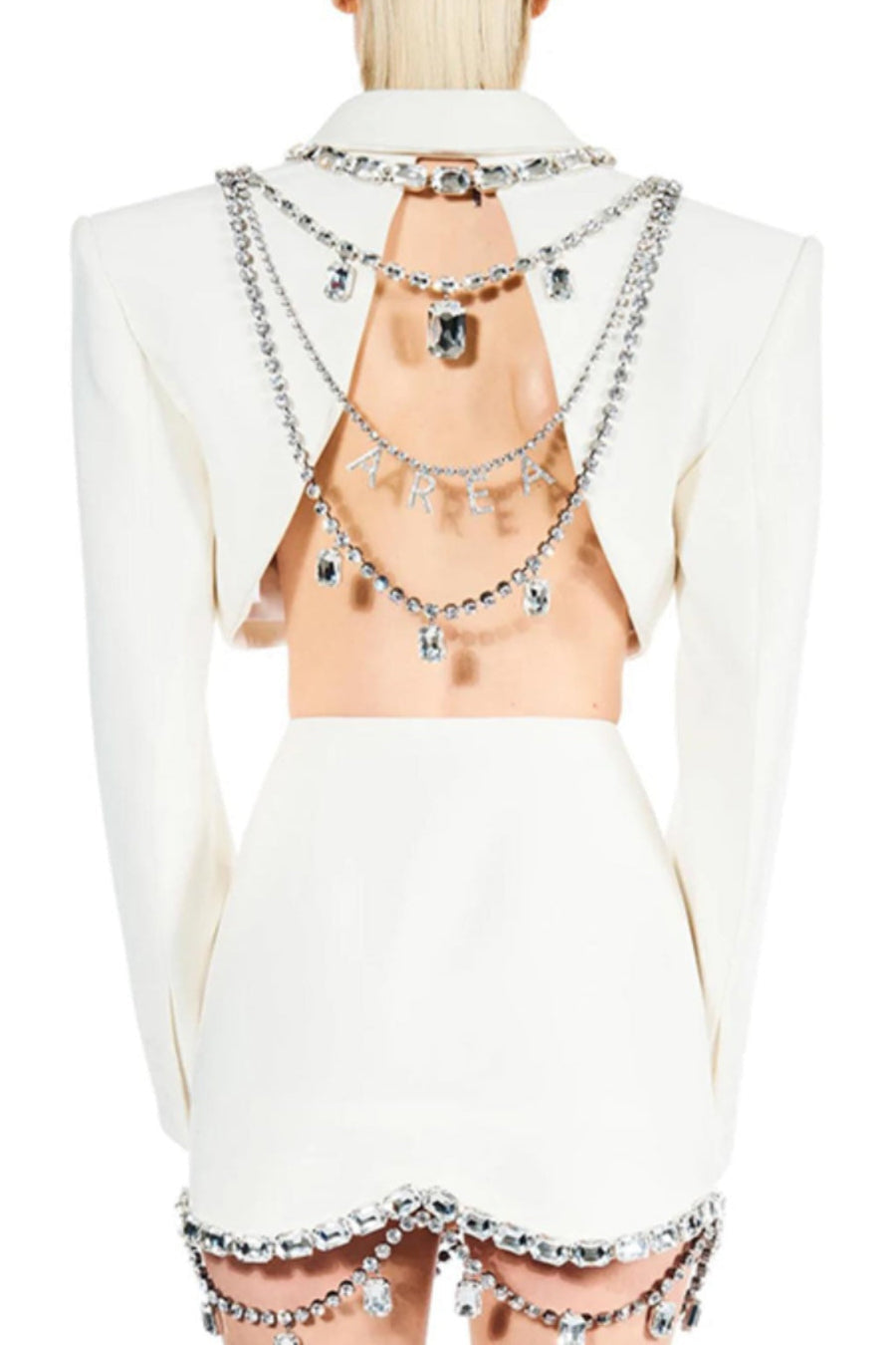 Sabine crystal-embellished jacket & skirt matching set Flowering Girl