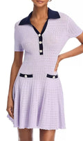 Lilac Pointelle Knit Mini Dress Flowering Girl